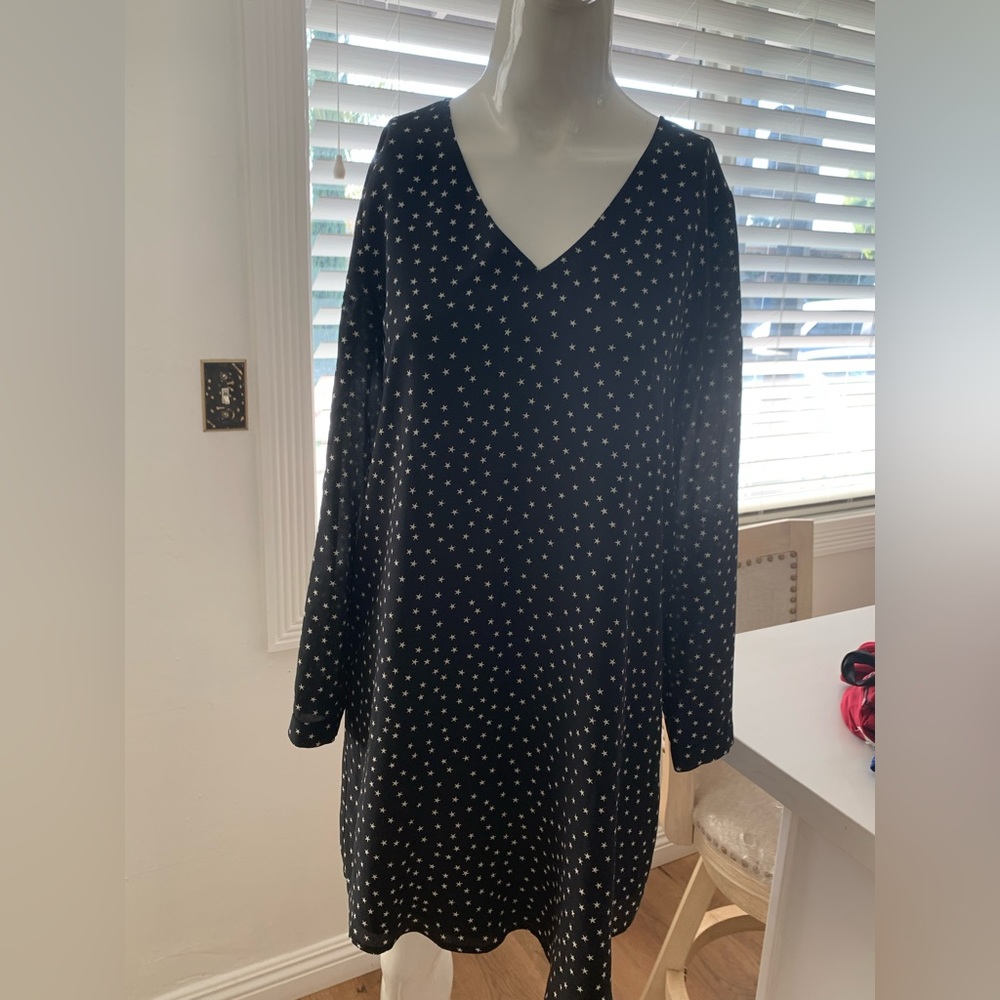 Madewell dress - black with stars and gold buttons - size xx small